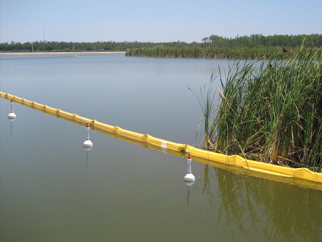 Marker Lights along side a turbidity barrier