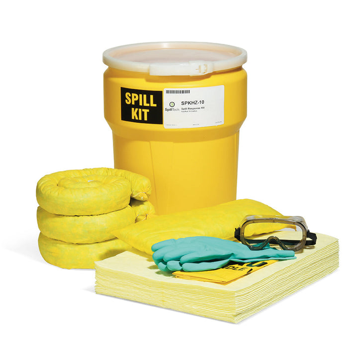 10-gallon HazMat spill kit drum unpacked