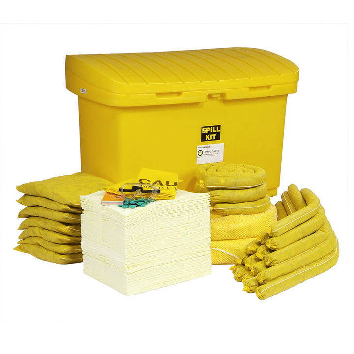 Cart HazMat spill kit with 5in wheels unpacked