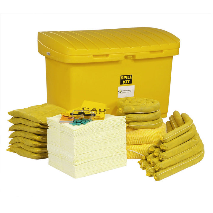 Cart HazMat spill kit with 8in wheels unpacked