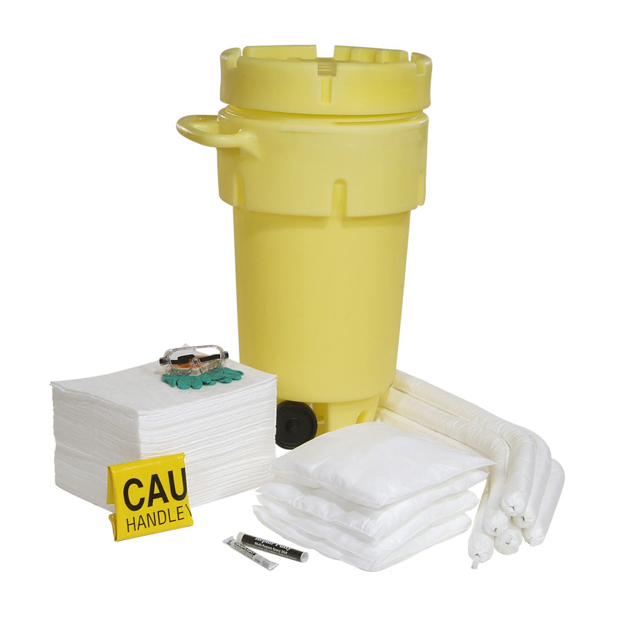 50-gallon Oil-only spill kit drum with wheels unpacked