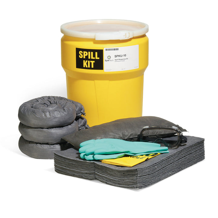 10-gallon Universal spill kit drum unpacked