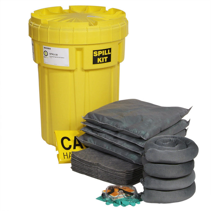 30-gallon Universal spill kit drum unpacked