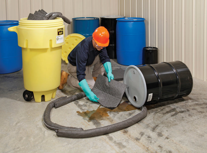 50-gallon Universal spill kit drum with wheels clean up