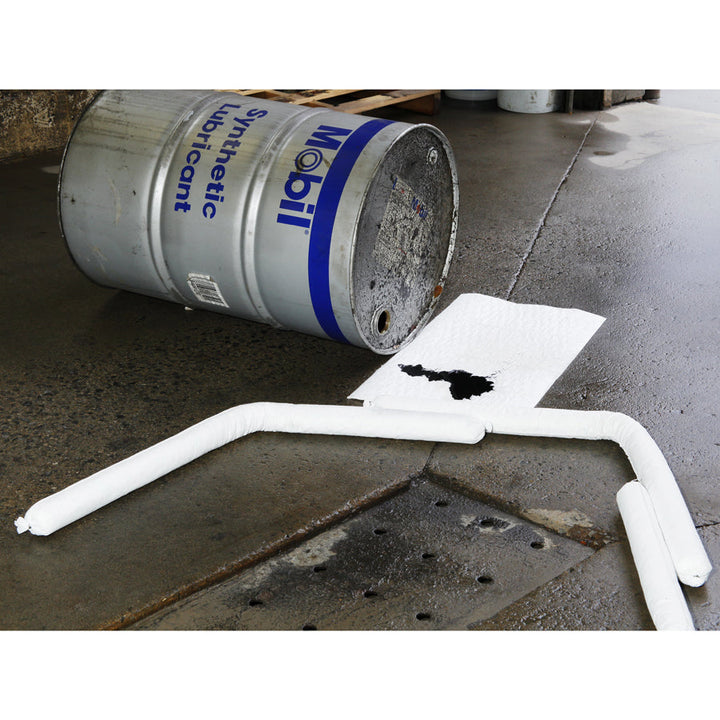 Absorbent Sock and pad spill cleanup