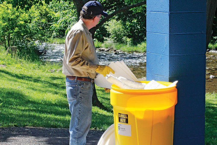 55-gallon Oil-only spill kit guy using