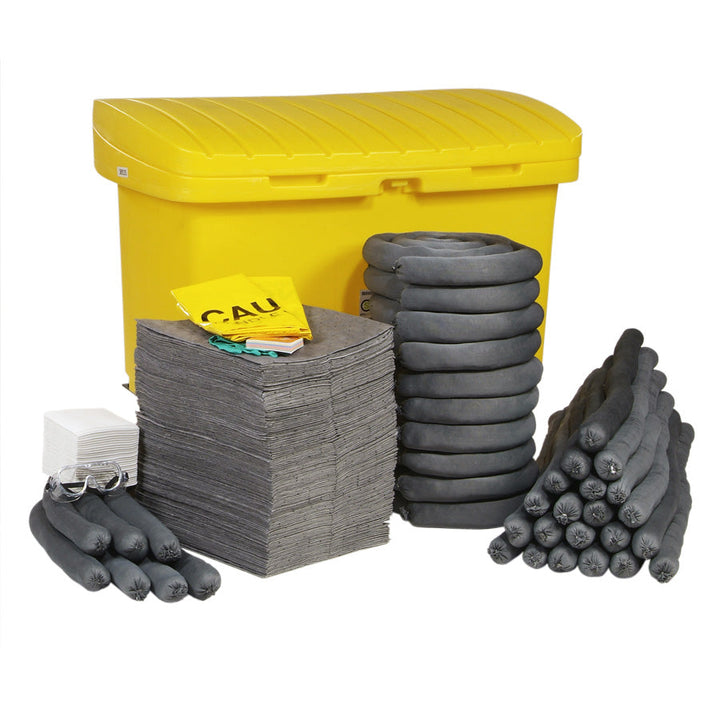 Cart Universal spill kit with 8in wheels unpacked